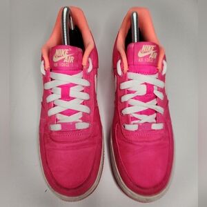 Nike Air Force 1 Girls 7Y Pink White Lime Coated Canvas 314219-614